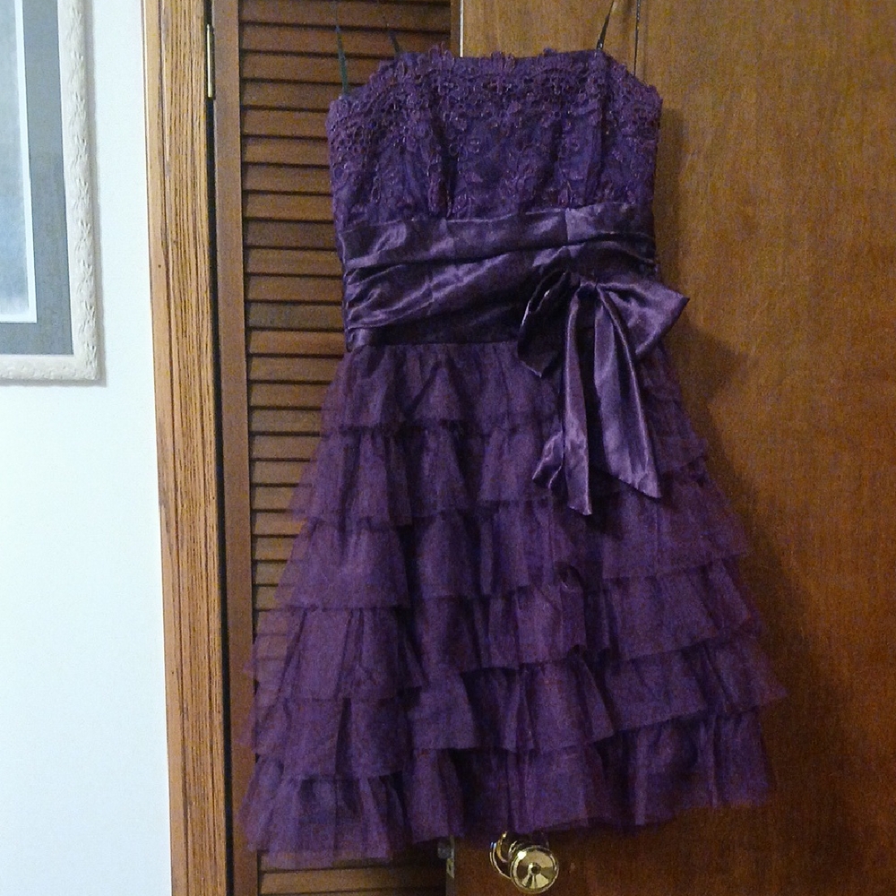 Masquerade Purple Lace Dress Jr 3/4